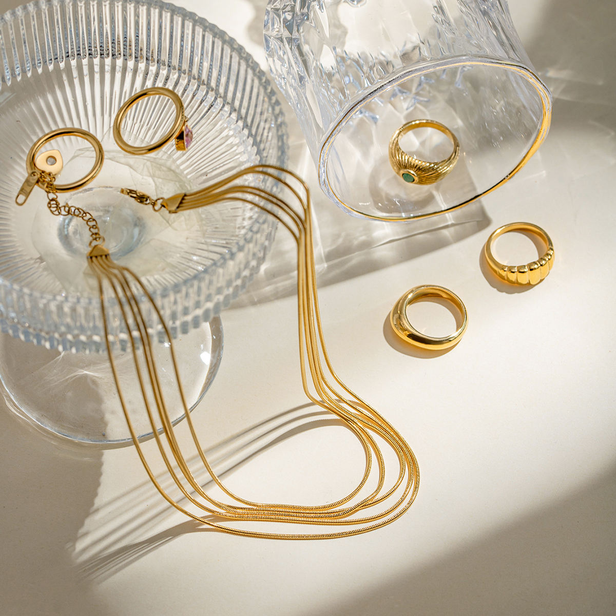 golden flow halskette details ansicht gliederkette