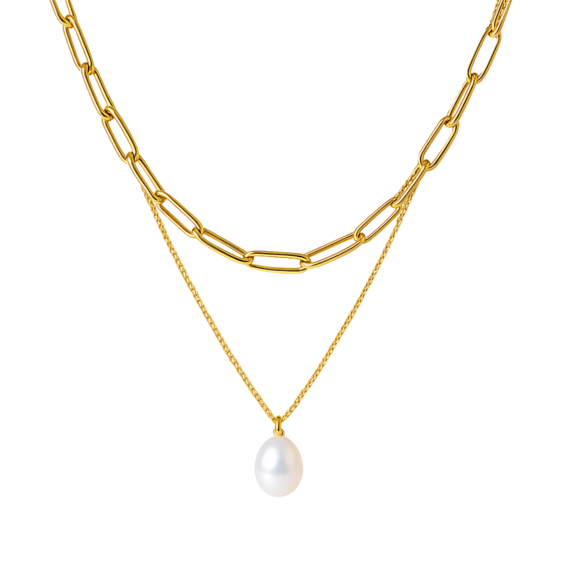 duo elegance set zwei halsketten gold edelstahl