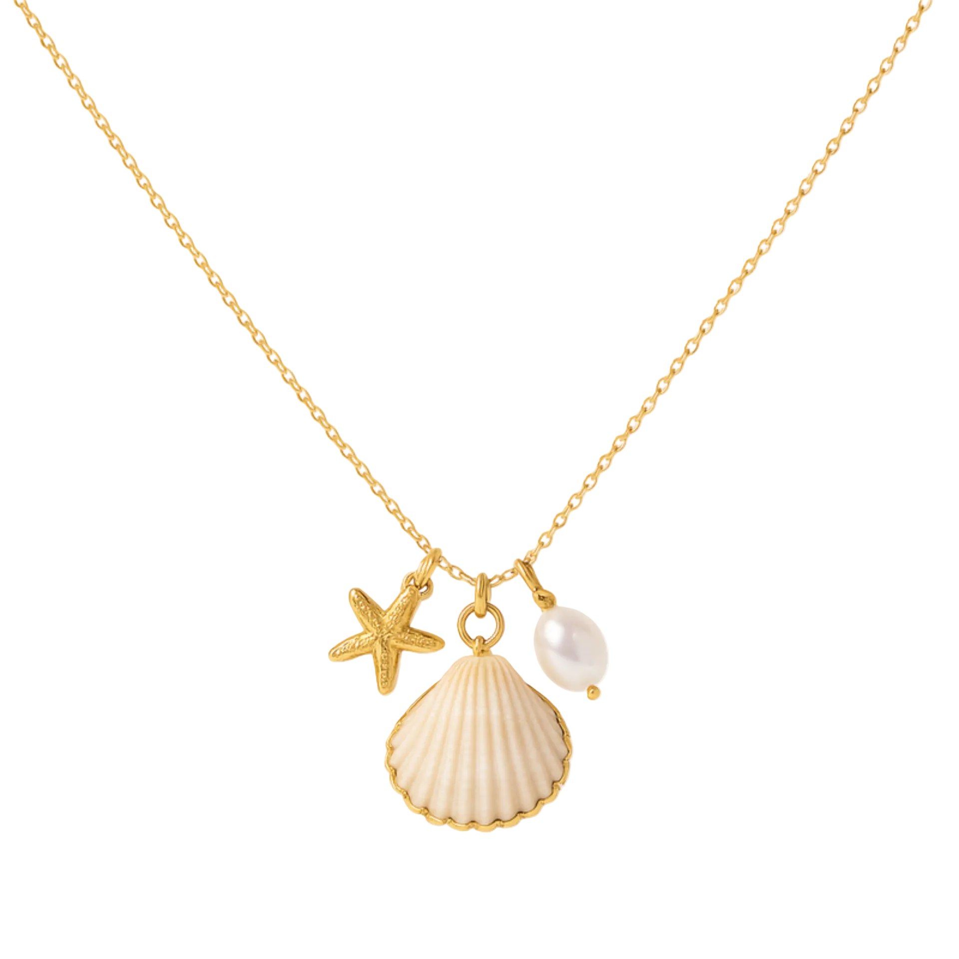 ocean breeze schmuckset muschel seestern gold