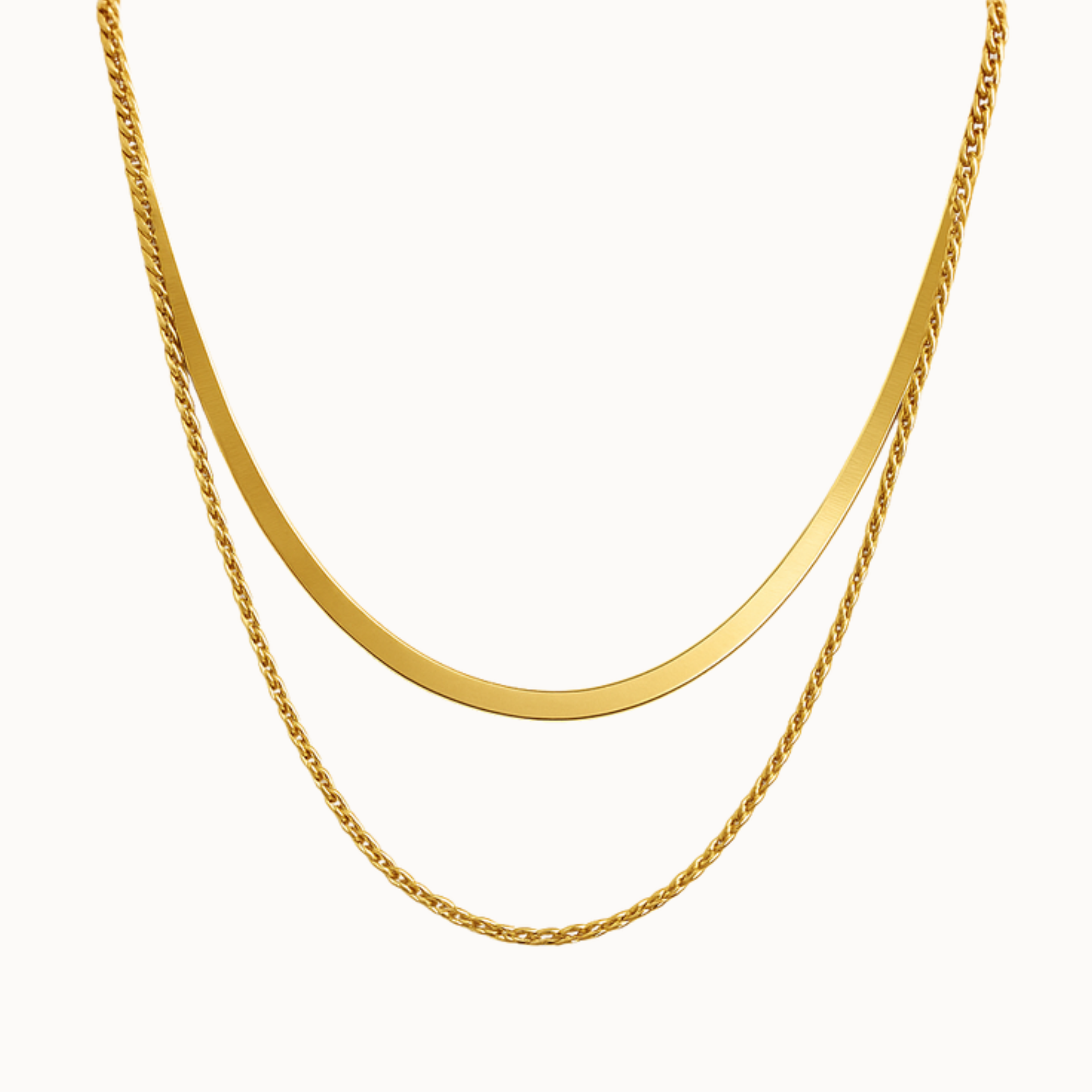 layered shine kette gold edelstahl verstellbar