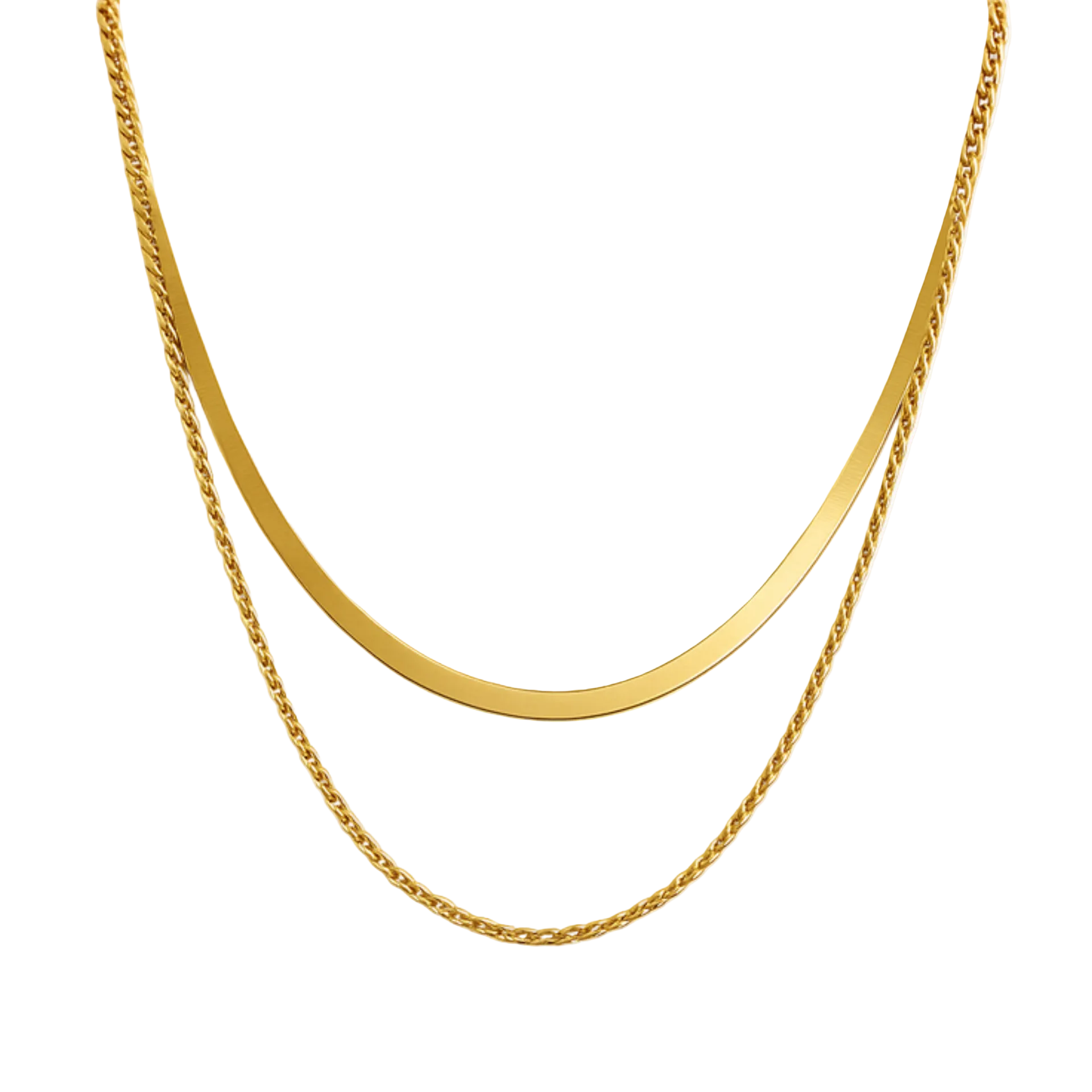 layered shine kette gold edelstahl verstellbar