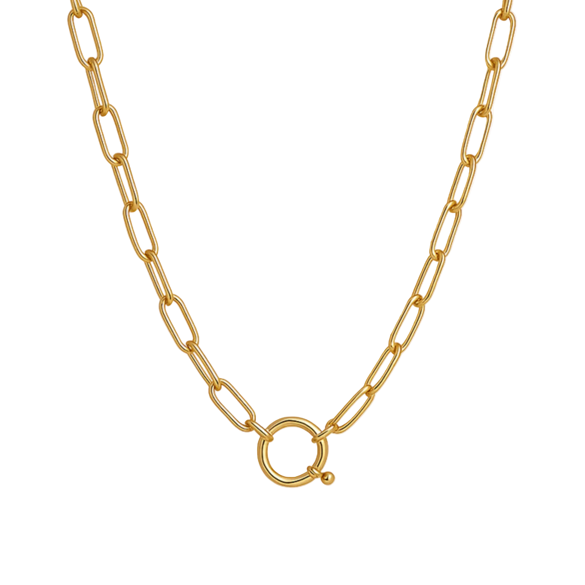 modern link kette goldkette edelstahl vergoldet 42cm