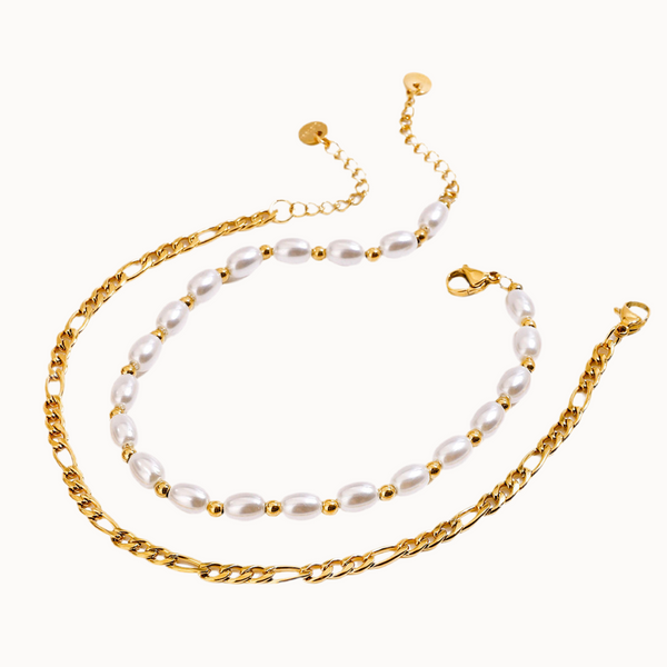 Pearl Chic Fußkettchen Set