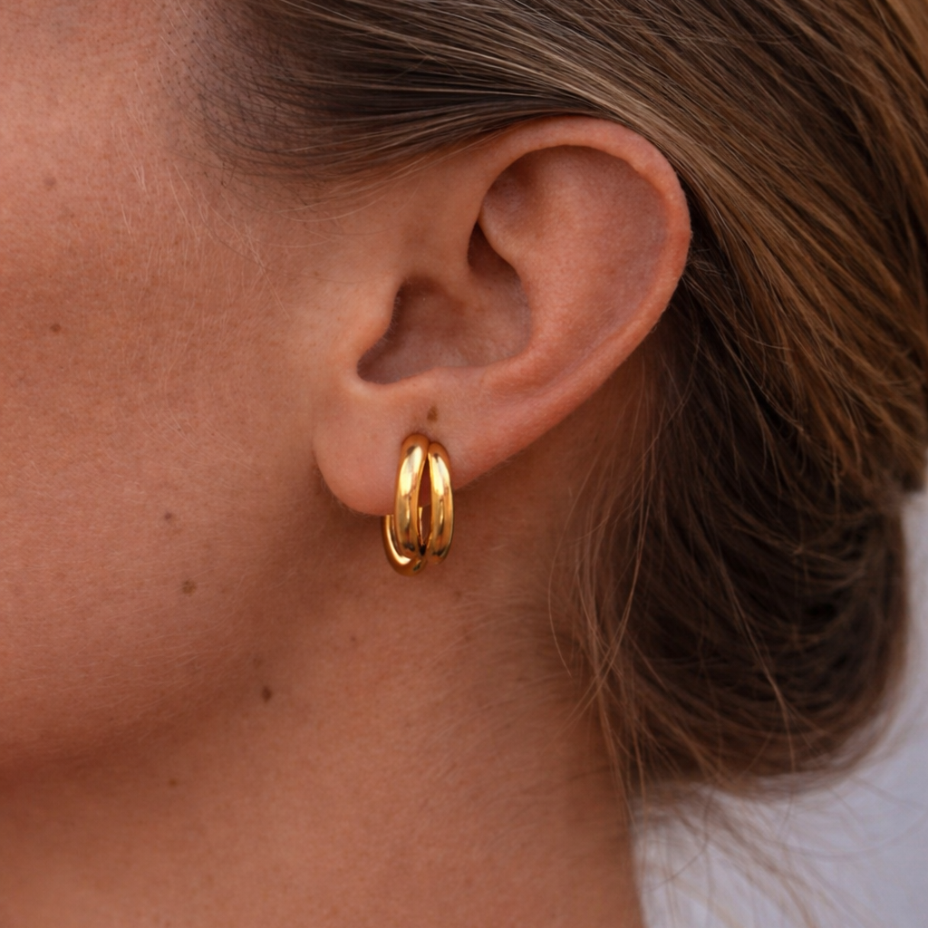 curved modern ohrringe minimalistisches design wasserfest