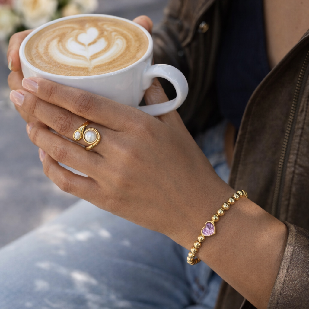 armband edelstahl vergoldet gliederkette modern