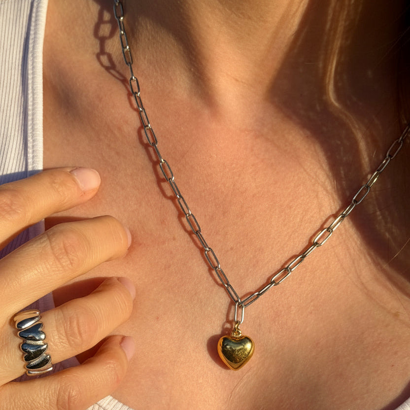 Golden Heart Anklet Necklace