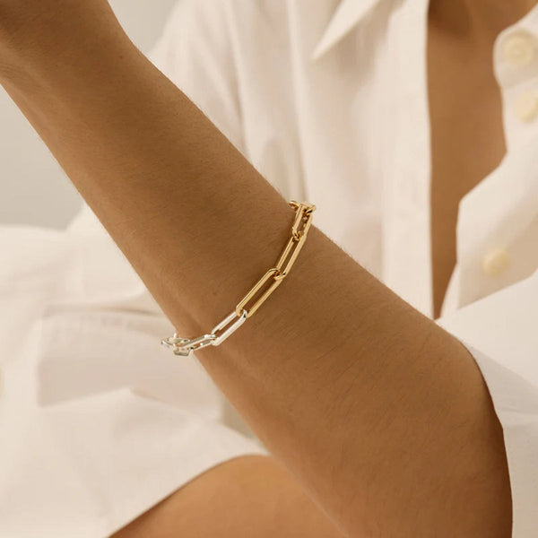 Modern Link Ketten-Set Gold & Silber