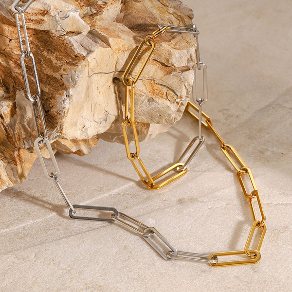 Modern Link Ketten-Set Gold & Silber