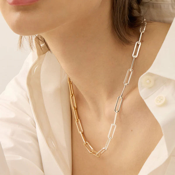 Modern Link Ketten-Set Gold & Silber