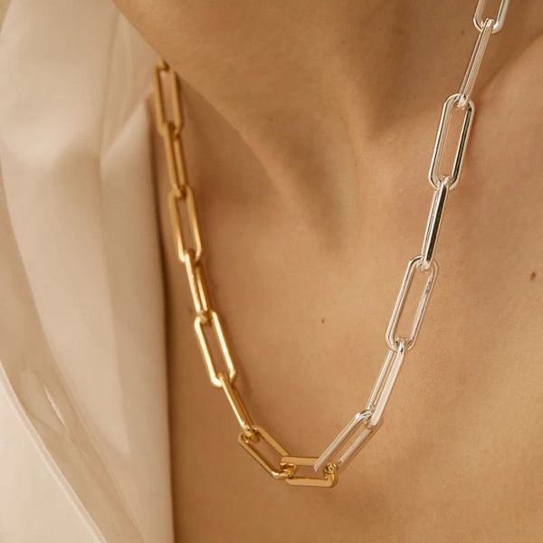 Modern Link Ketten-Set Gold & Silber