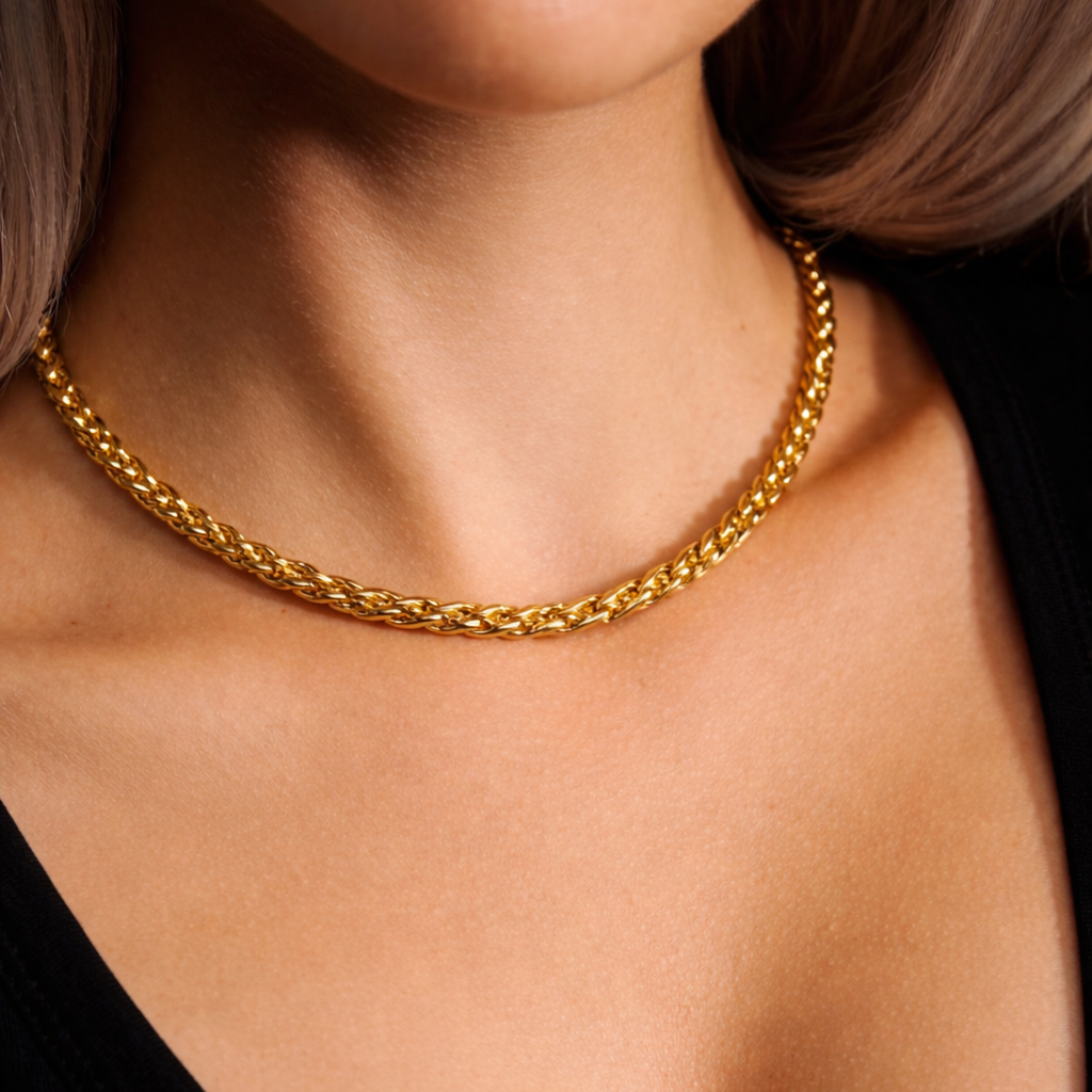 golden twist armband geflochten gold edelstahl