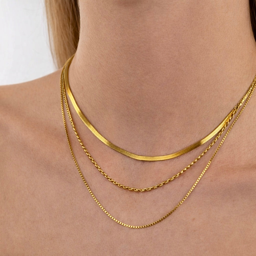 goldkette trio-design glänzend elegant moderner style