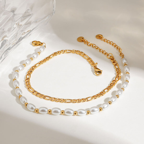 Pearl Chic Fußkettchen Set