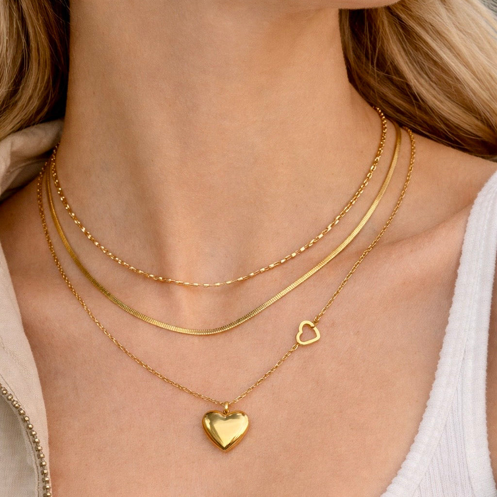 modern heartbeat kette herz anhänger