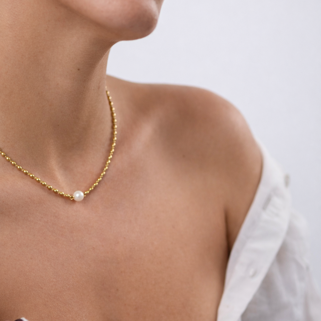 pearl bracelet vergoldet minimalist design