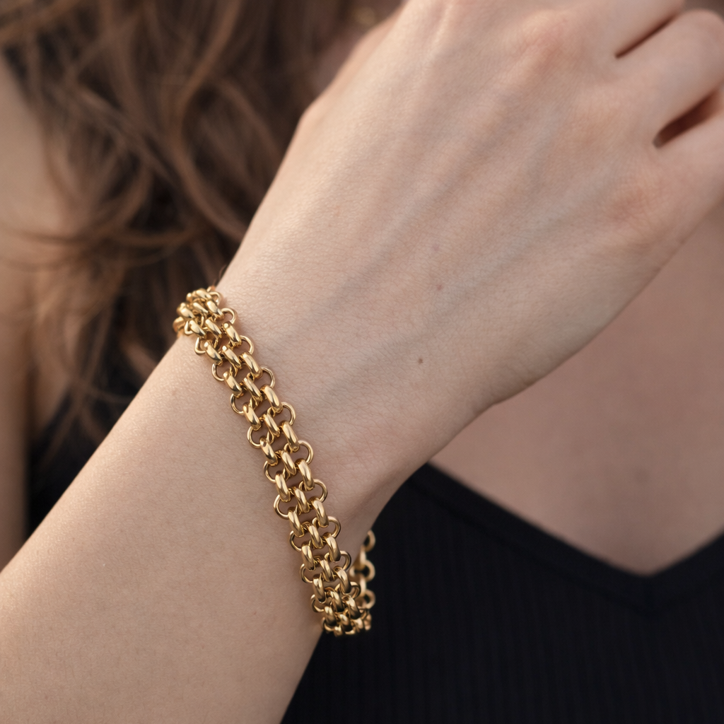 modern chain armband gold kettendesign edelstahl