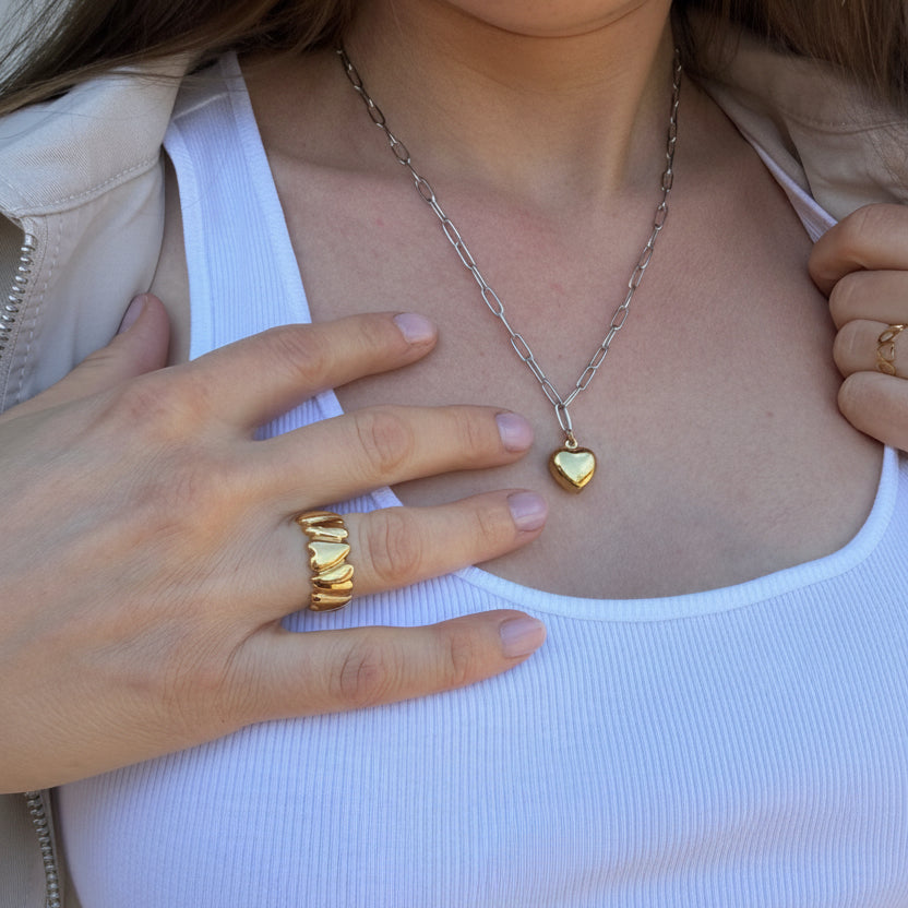 Golden Heart Anklet Necklace