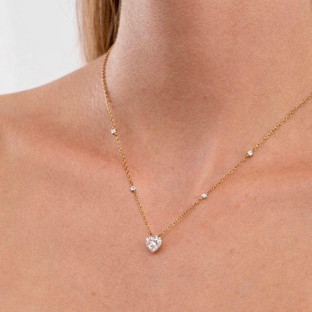 lumi line kette gold zirkonia edelstahl minimalistisch