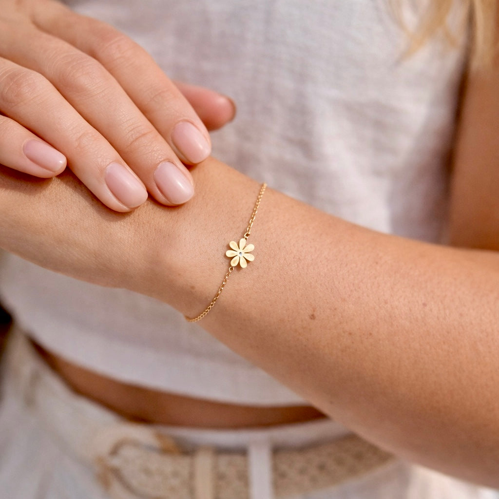 clover charm bracelet gold vergoldet elegant minimalist