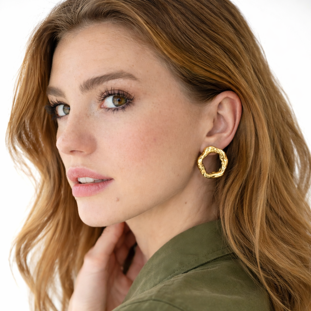 wave ohrringe 18k vergoldet elegant urban