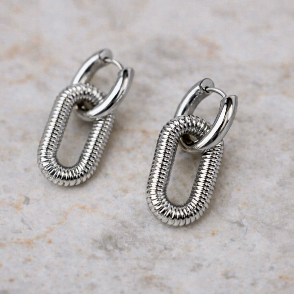 modern geometric creoles gold edelstahl