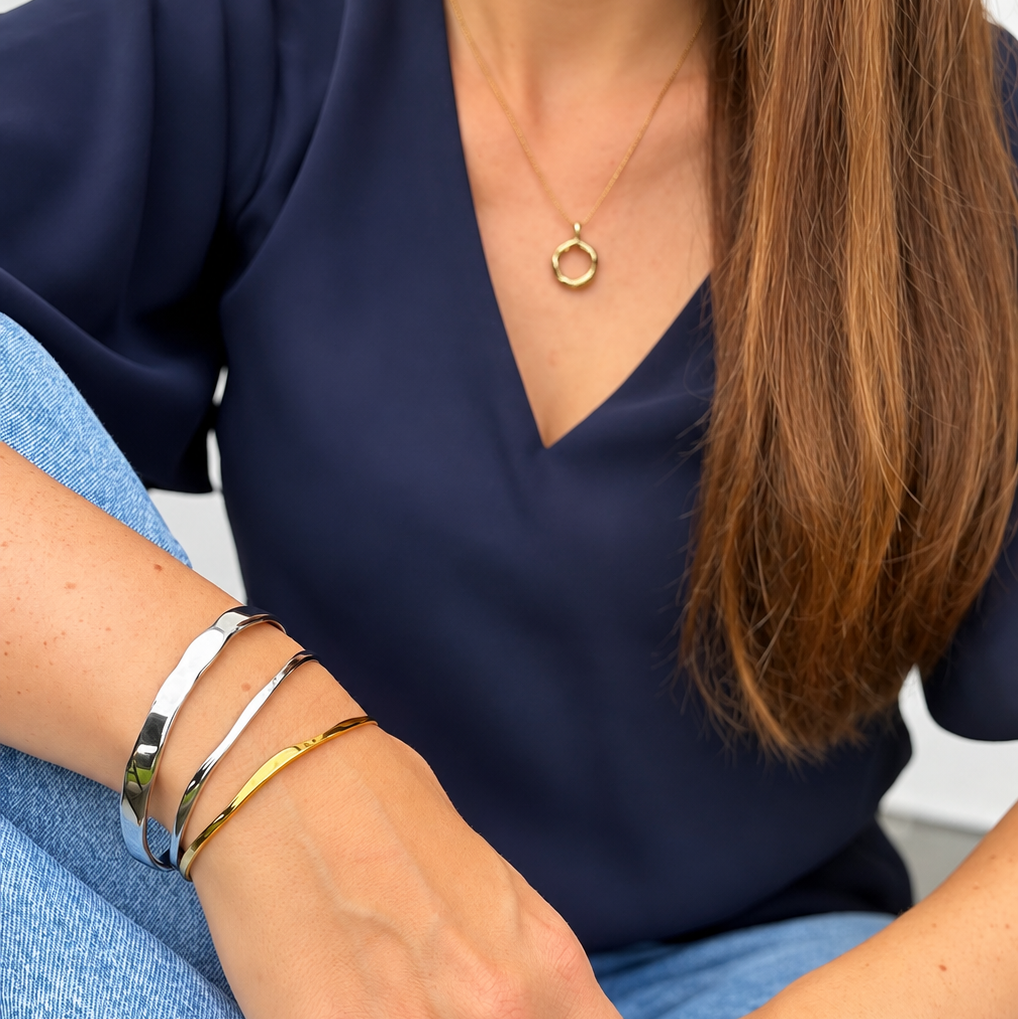 Wide Wave Bangle