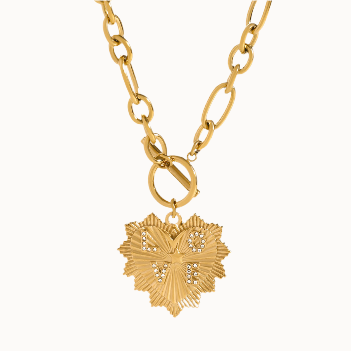 Golden Love Statement Kette