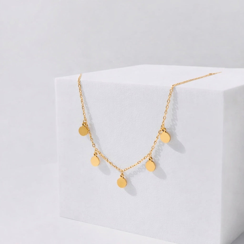 golden dots halskette wasserfest elegant