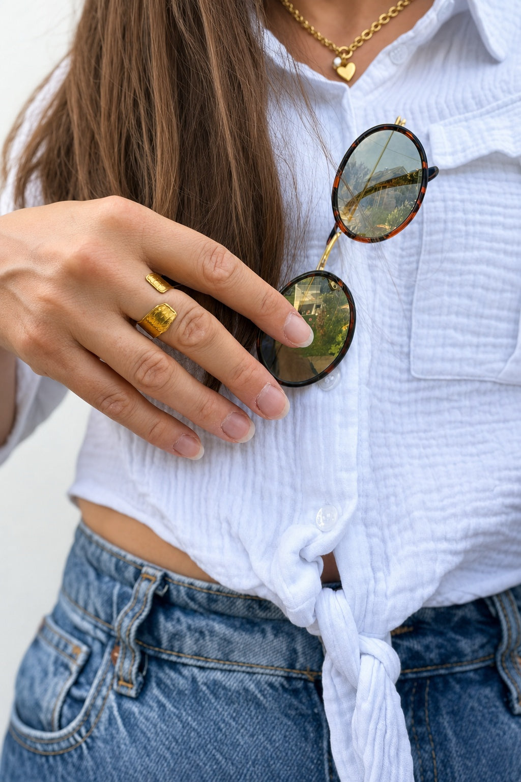 Wide Wave Texture Ring