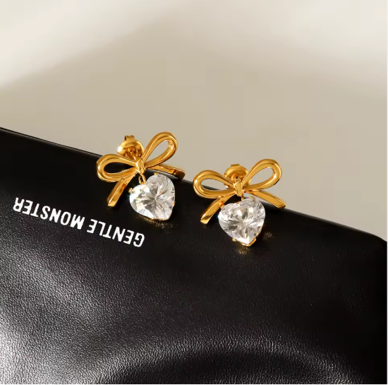 Bow Heart Ohrstecker