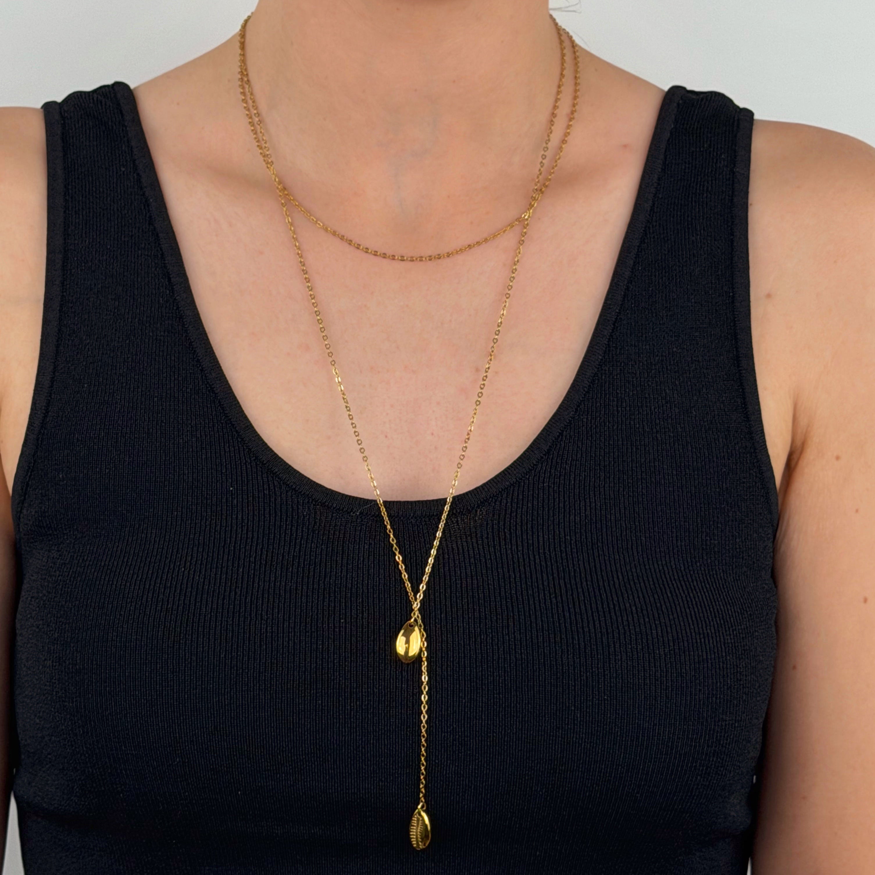 lariat drop halskette getragen styling