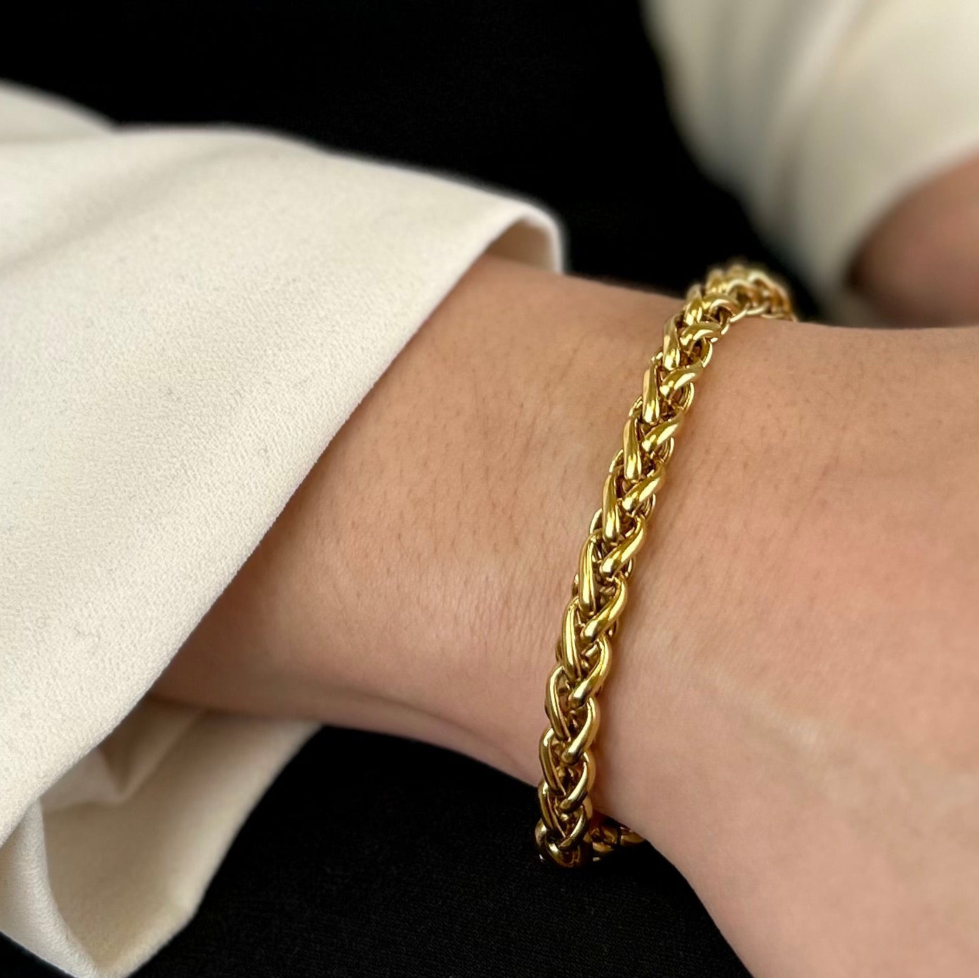 golden rope armband gold edelstahl gedreht wasserfest