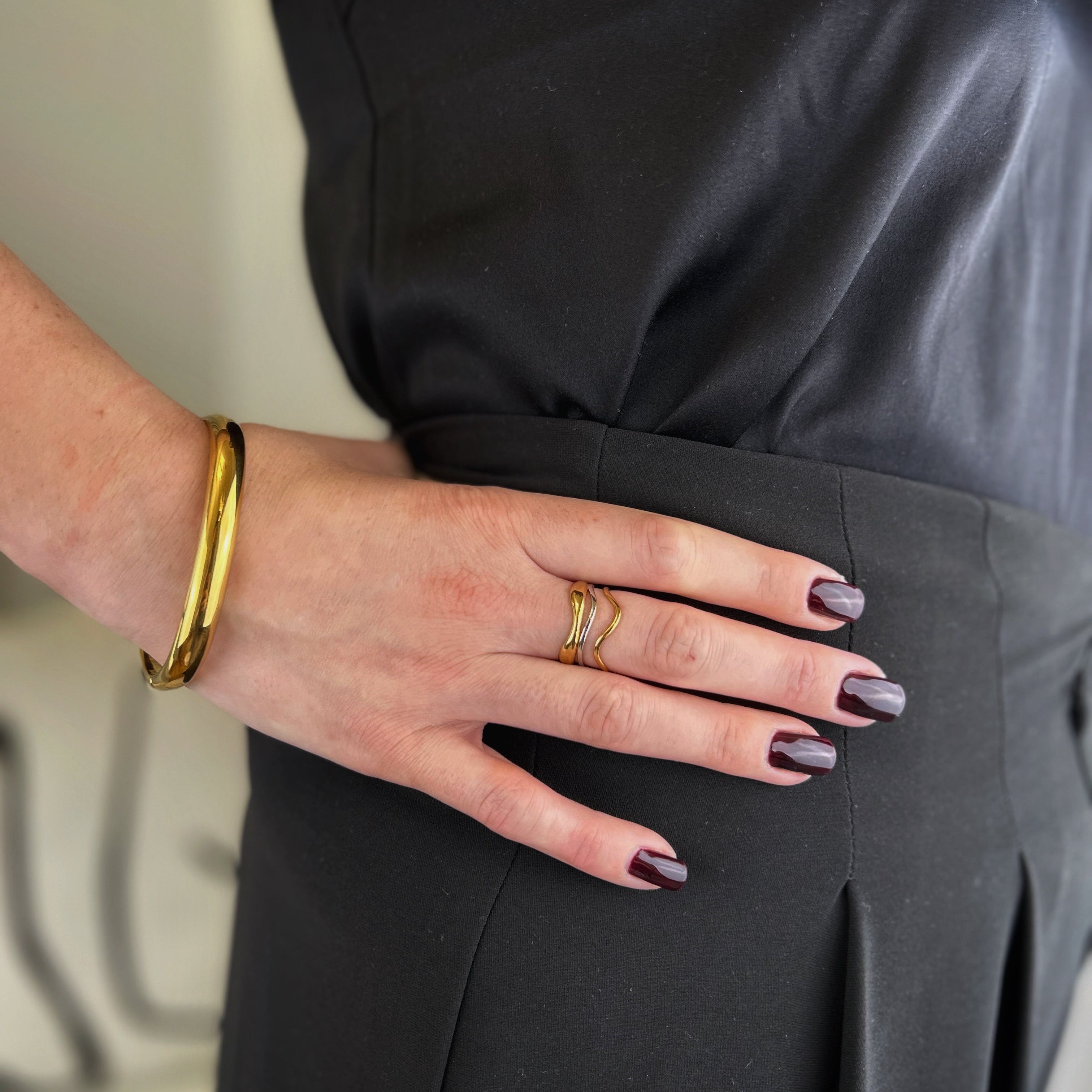 edelstahl armreif 6cm innendurchmesser vergoldet