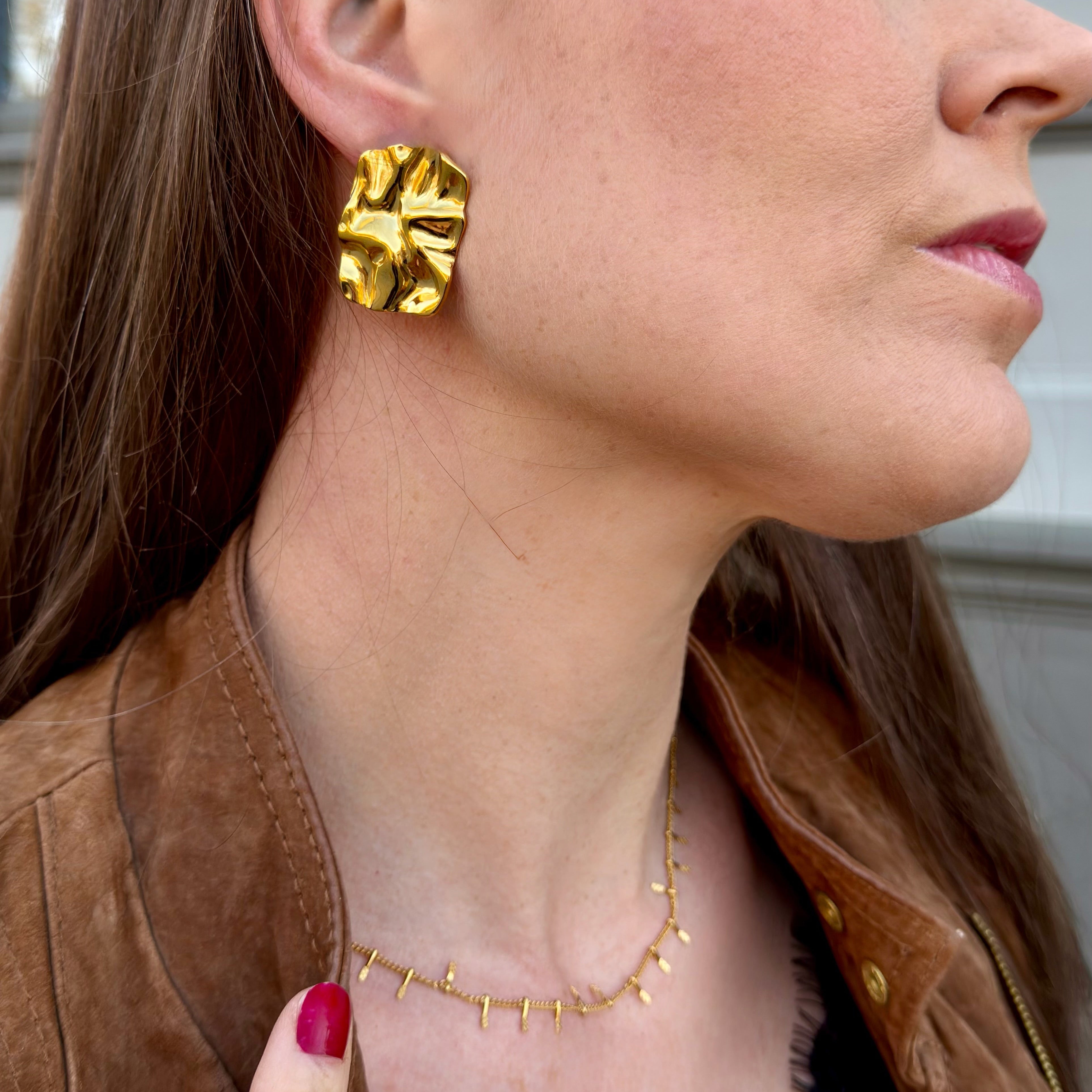 Modern Wave Creolen Ohrstecker