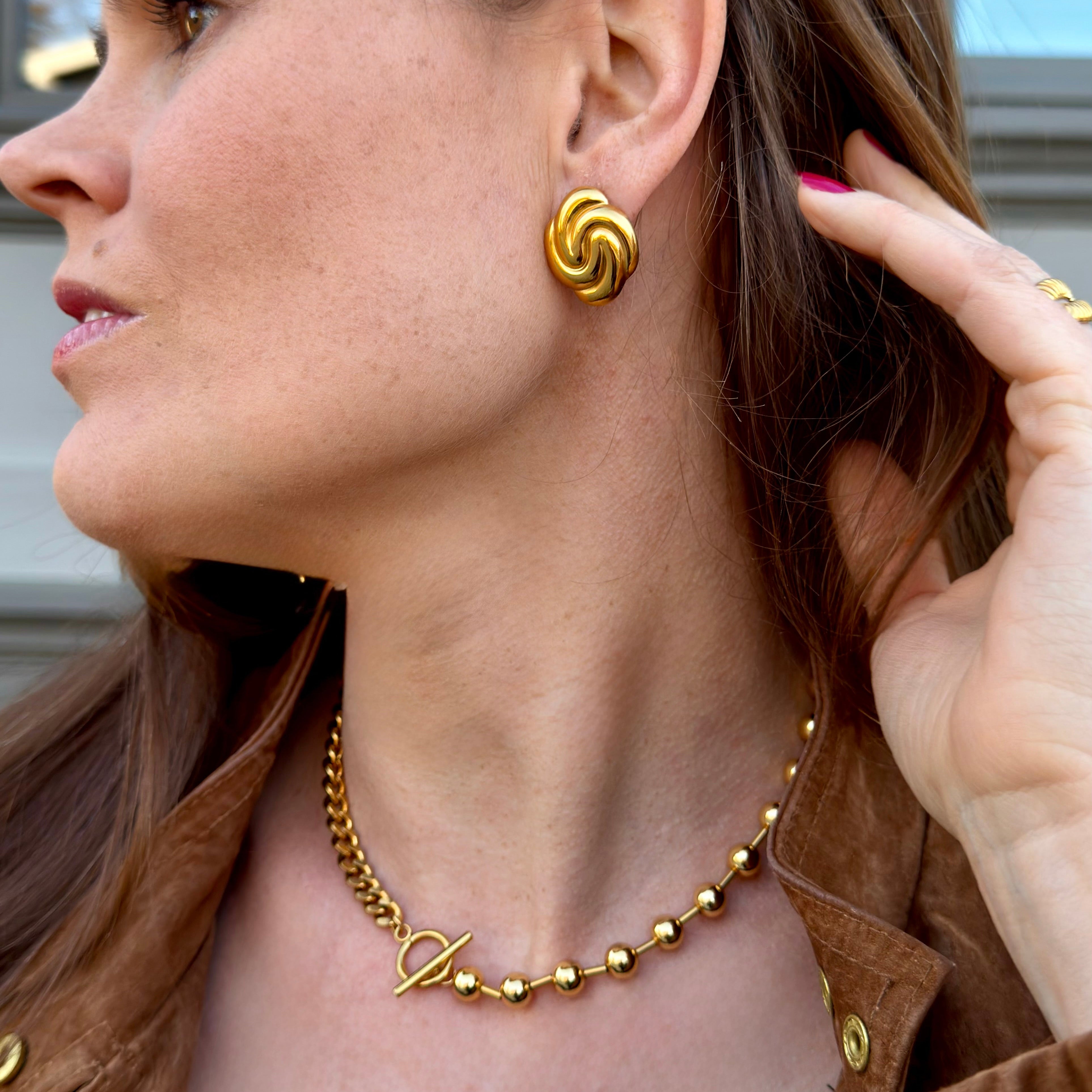 Golden Swirl Ohrstecker