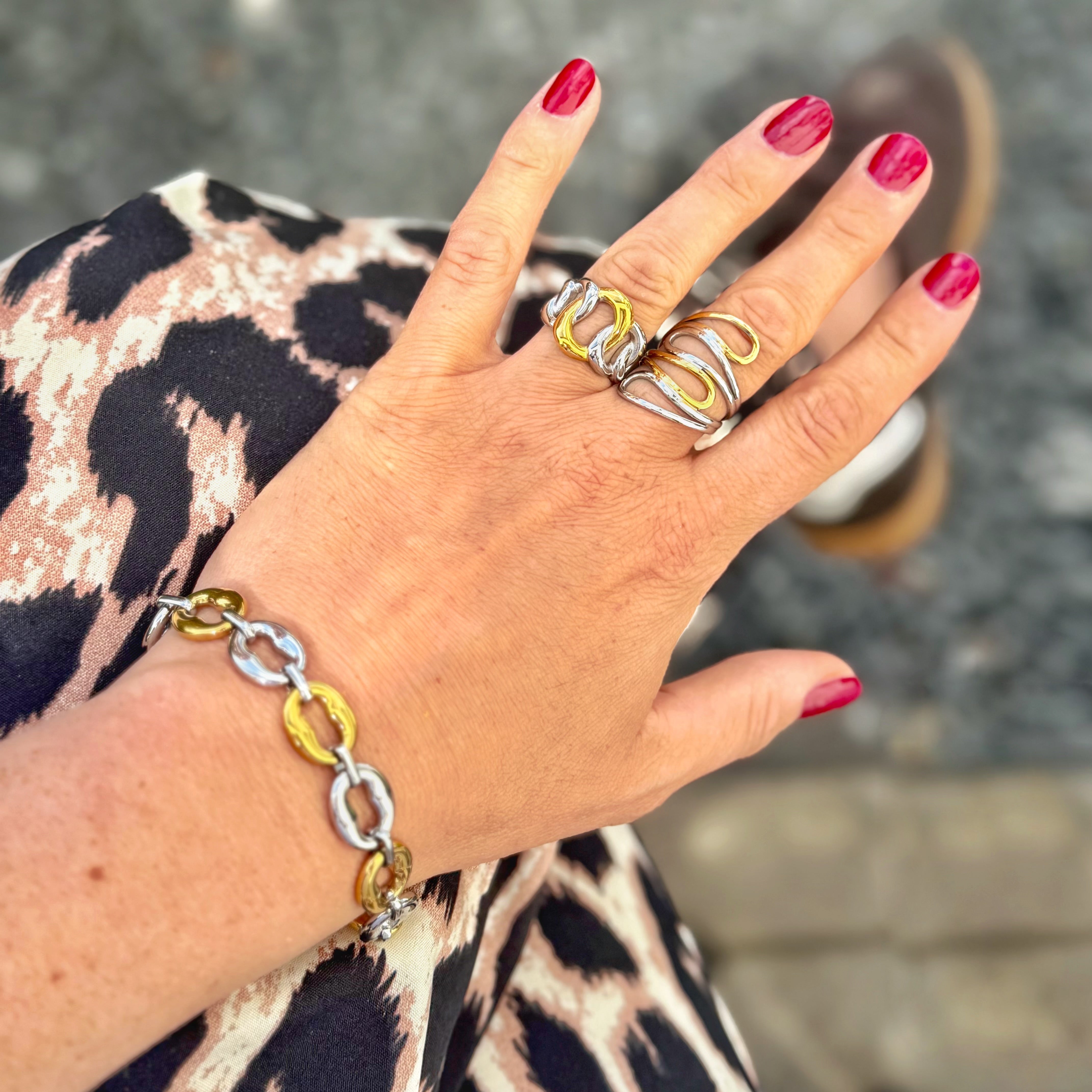 Bicolor Link Ring