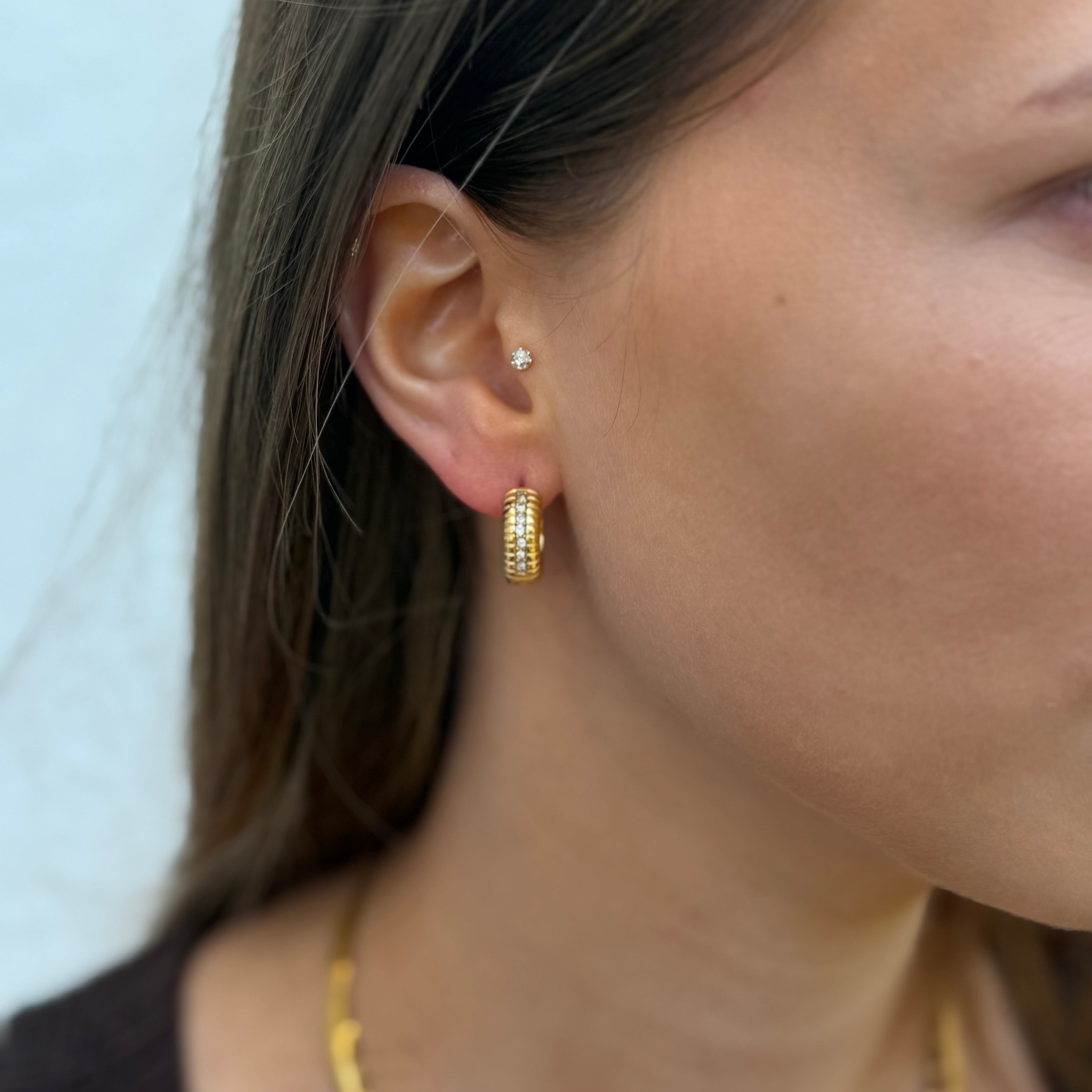 Wide Pavé Hoops