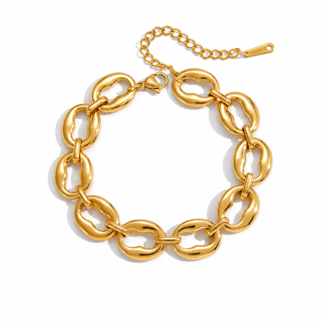golden chain armband gold edelstahl wasserfest verlängerung kettenglieder