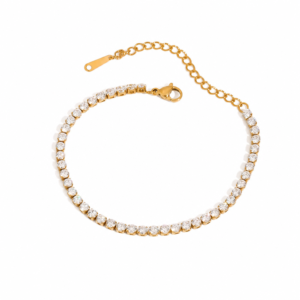 crystal sparkle bracelet gold edelstahl wasserfest