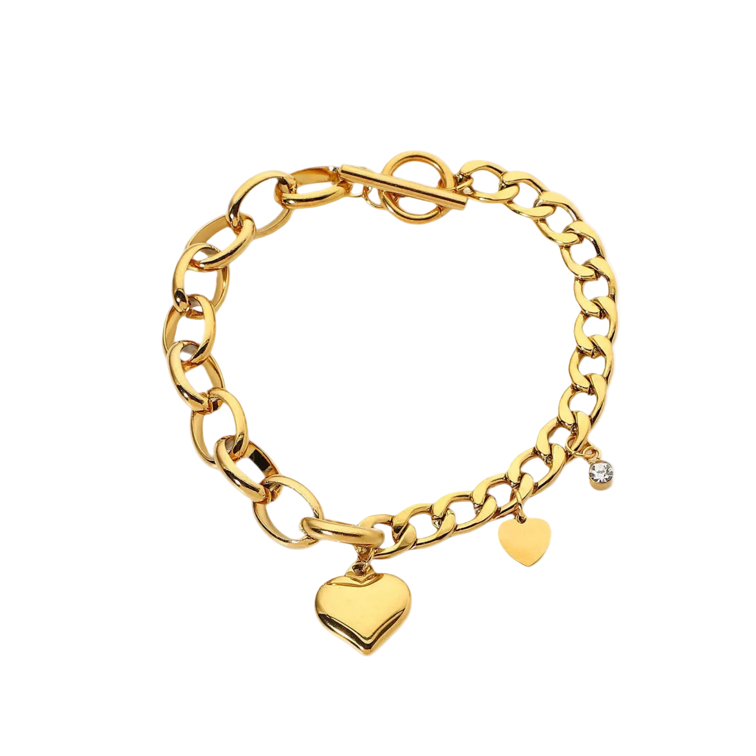 love charm bracelet gold elegant minimalist