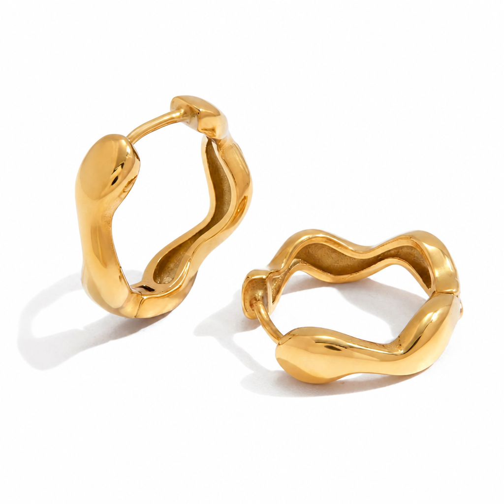 twisted creoles gold ohrringe geschwungen edelstahl
