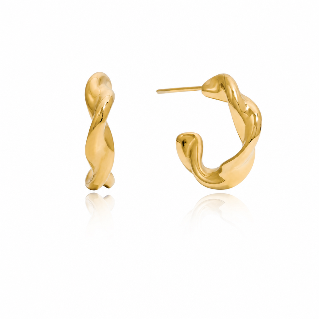 spiral twist creoles gold edelstahl wasserfest