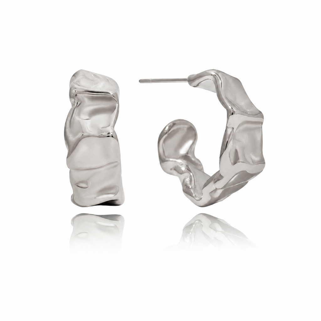 wrap twist earrings silver stainless steel waterproof
