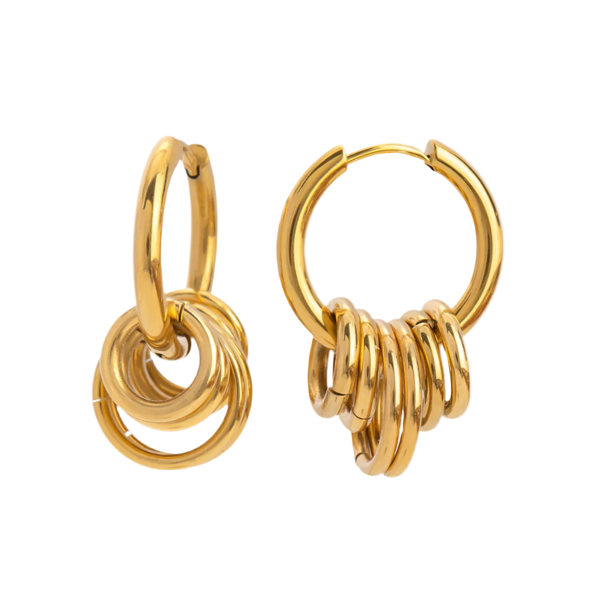 orbit hoops creolen gold mehrschichtige ringe
