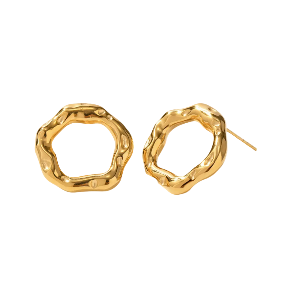 edelstahl ohrstecker wellenform vergoldet casual chic