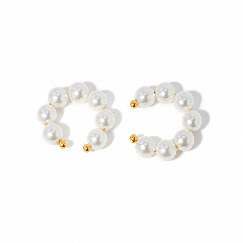 pearl gold earrings edelstahl perlen wasserfest elegant