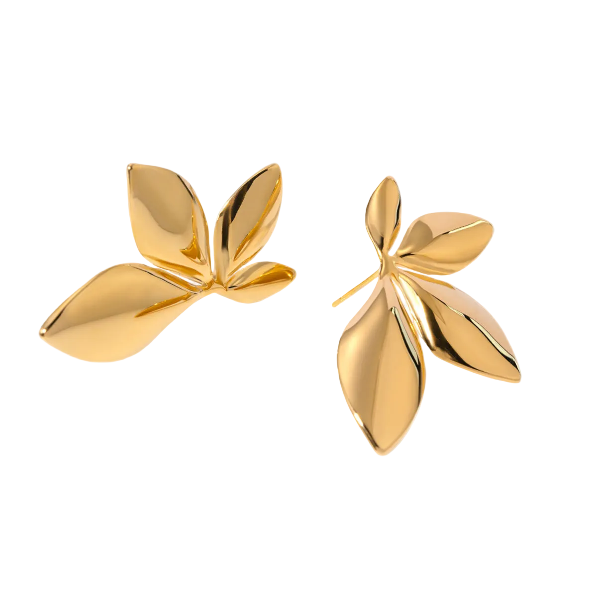 golden leaf ohrringe gold edelstahl