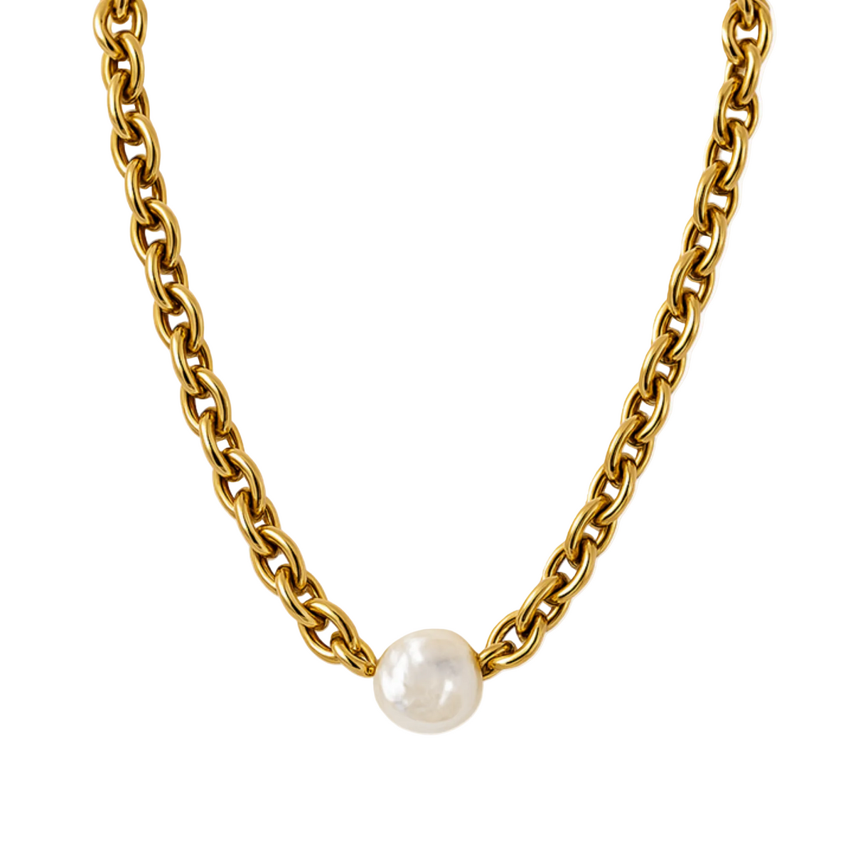 tide pearl halskette gold edelstahl süßwasserperle