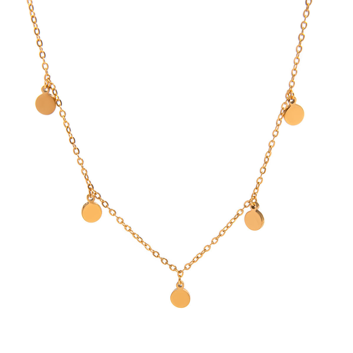 golden dots kette vergoldet zeitlos schmuck
