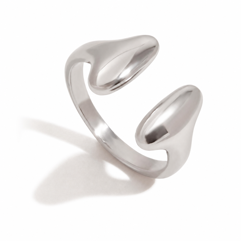 twist flow ring silber edelstahl verstellbar wasserfest